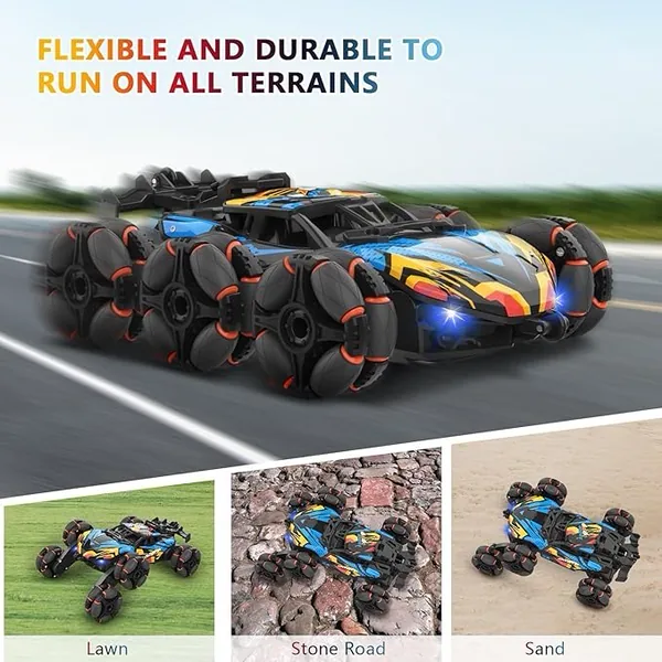 YR306028 6WD RC Drift Stunt Car with Light-Up Toys 360 Rotating Spray