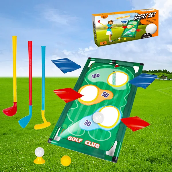 YR304913 2 in 1 Kids Golf Toss Game Toy With Sandbag Rack Golf Games