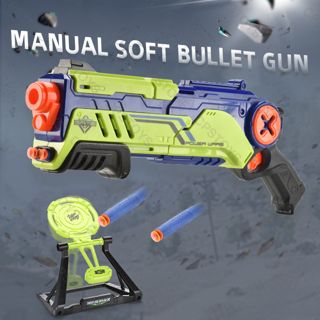 2 in 1 Blaster With Soft Bullet Gun Kids Toy Gun Foam Blaster Soft Bullet Toy Splatter Gun