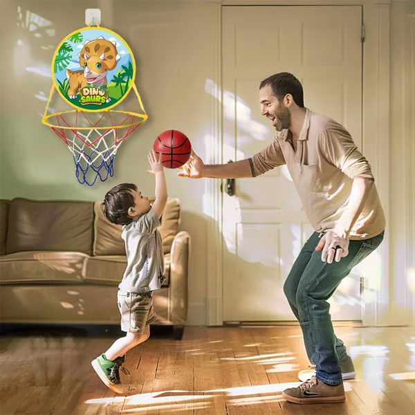 YR304955 2 in 1 Dinosaur Toys Mini Basketball Hoop for Toddler Indoor