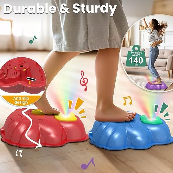 YR337276 Light up Plastic Stepping Stones for Kids Sensory Motor Skil