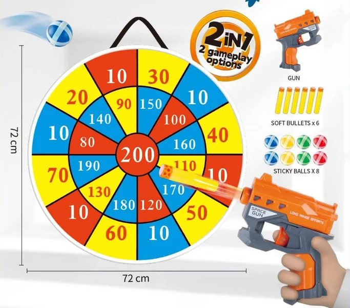 YR306512-Outdoor Toy 2 in 1 Light-up Large Dart Board Indoor Toss Game Sport Toy