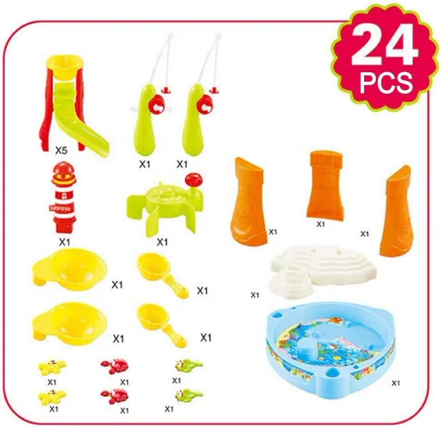 YR293248 Fishing Game Toy Set Rotating Board Music Switch Kids Sand W