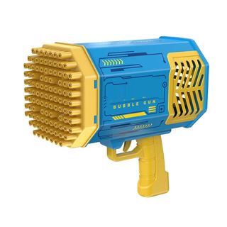 Strong Wind Charging Bubble Bazooka Gun Light-up Electric Soap 69 Holes Machine Bubble Gun for Kid Outdoor Play