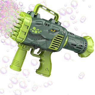 Dinosaur Bubble Machine Gun 32 Holes Automatic Bubble Machine Gun Toy Funny Electric Toys