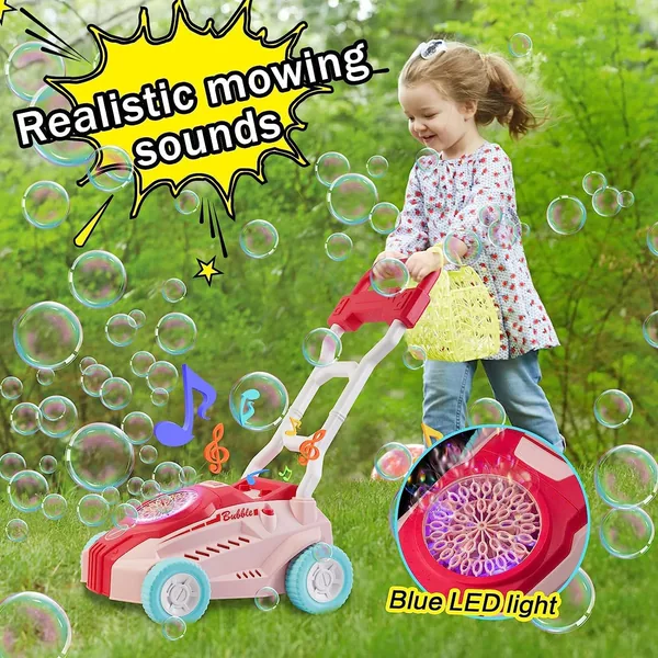 YR303121 Bubble Lawn Mower Machine Bubble Gun for Toddlers Automatic