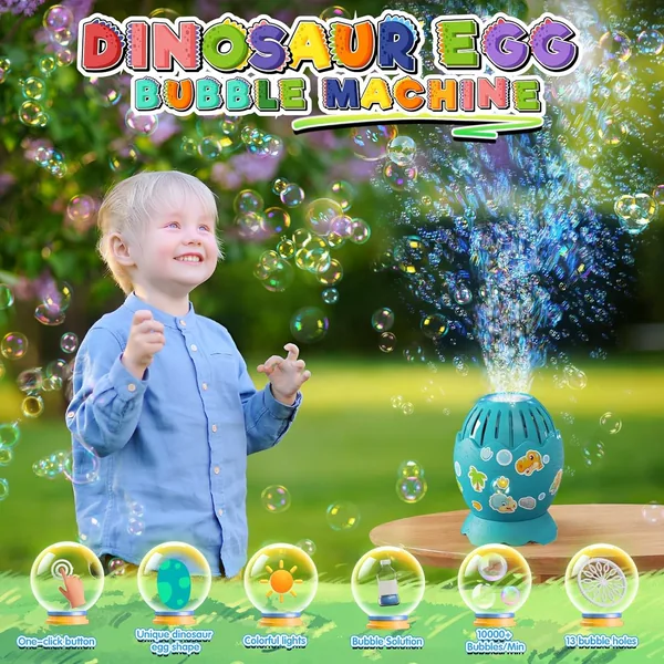 YR303097 Dinosaur Egg Machine Bubble Gun Automatic Bubble Maker for K