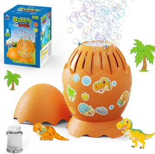 Dinosaur Egg Machine Bubble Gun Automatic Bubble Maker for Kids with DIY Stickers Toy Animals Outdoor Summer Toys for Kids