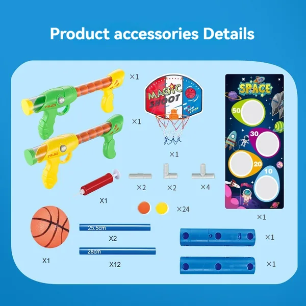 YR307983 Kids Toy Air Gun Shooting Target With Basketball Hoop Indoor