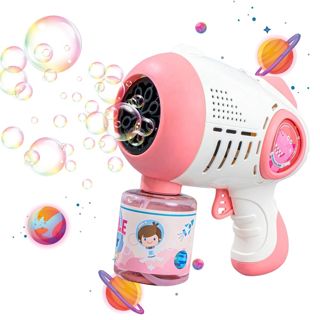 Space Dinosaur Automatic Plastic Bubble Launcher Gun Bubbles for Kids Outdoor Play Toys