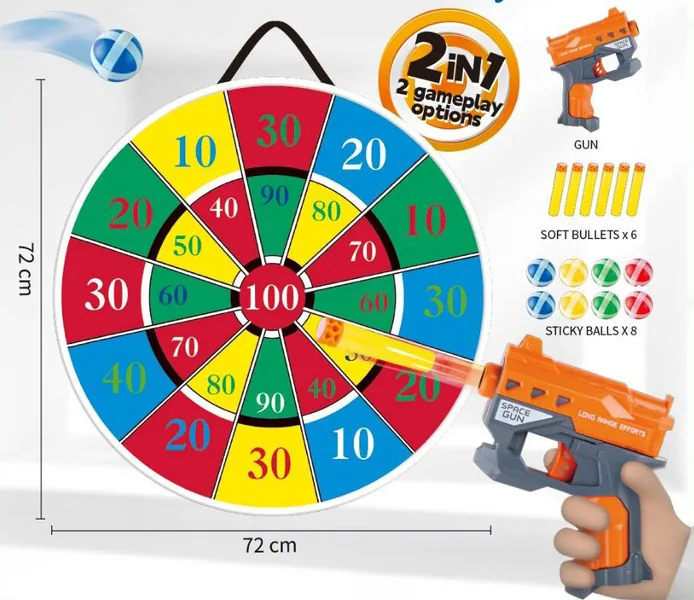 YR306512-Outdoor Toy 2 in 1 Light-up Large Dart Board Indoor Toss Game Sport Toy