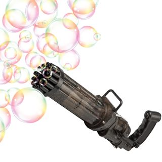 Outdoor 21-Holes Bubble Launcher Summer Automatic Bubble Gun Toy Gatling Bubble Machine for Kids