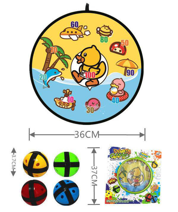YR305143-Outdoor Toy 36cm Portable Kids Dart Board Game Set Sticky Ball Toss Spor