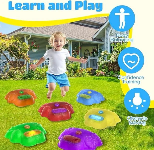 YR337277 Light up Stepping Stones for Kids Splash Water Stepping Ston