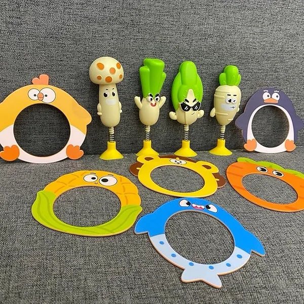 YR343623 Ring Game for Kids 4 Types of Vegetables Spring-loaded Carto