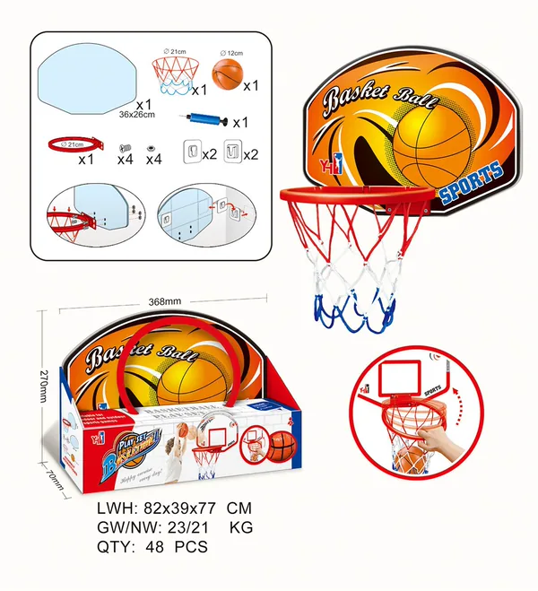 YR303674-Outdoor Toy Portable Plastic Basketball Hoop Board & Stand for Kids-Indo