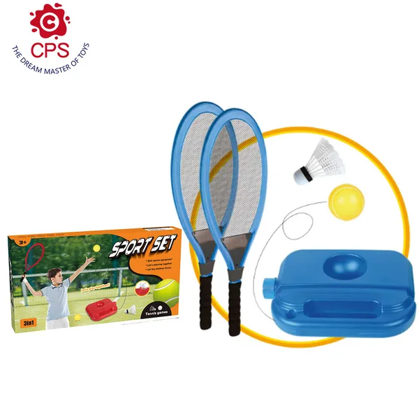 YR304902-Outdoor Toy 3 in 1 Fashion Safety Tennis Racket Football Trainer Outdoor