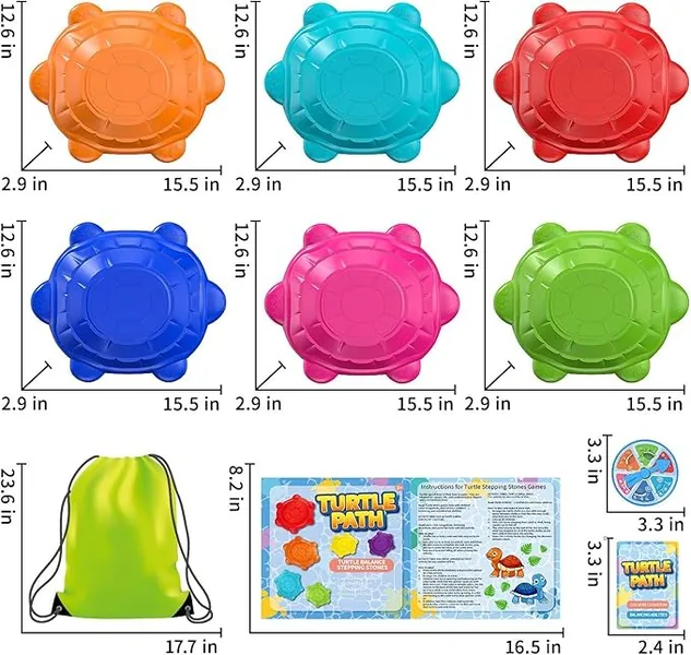YR305157 Toddler Stepping Stones Balance Coordination Toy-Plastic & P