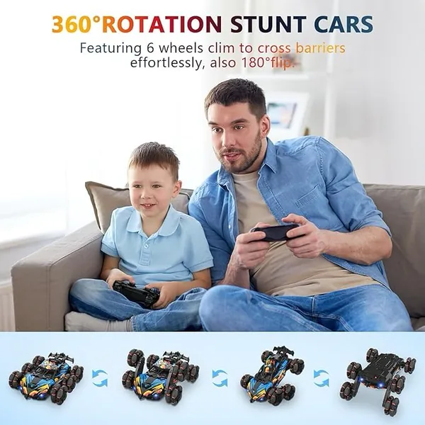 YR306028 6WD RC Drift Stunt Car with Light-Up Toys 360 Rotating Spray