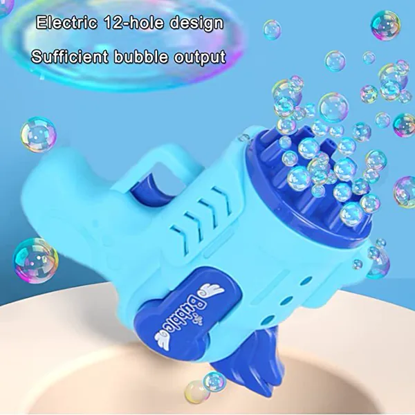 YR255118 12-Hole Automatic Bubble Gun Machine Custom Bubbles for Kids