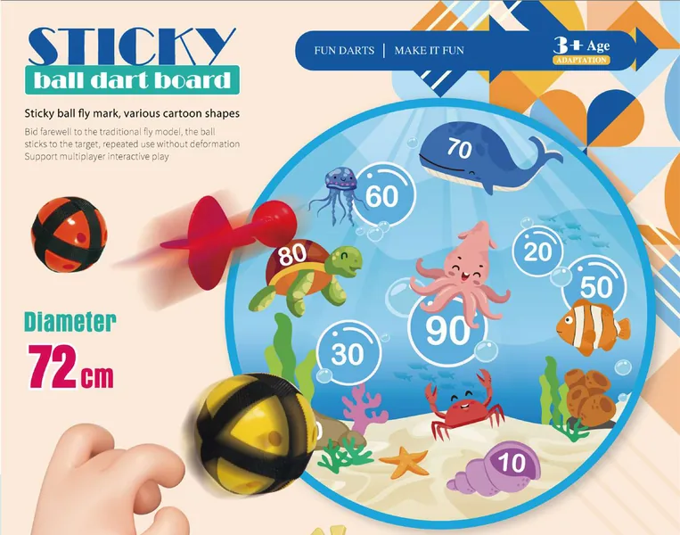 YR308145-Outdoor Toy New Design Large Dart Board 72cm Toss Board Game With Sticky