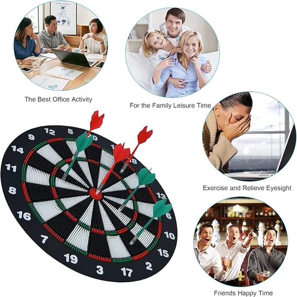 YR337285 Dart Board Toys Rubber Safety Tip Darts Dartboard Game Set f
