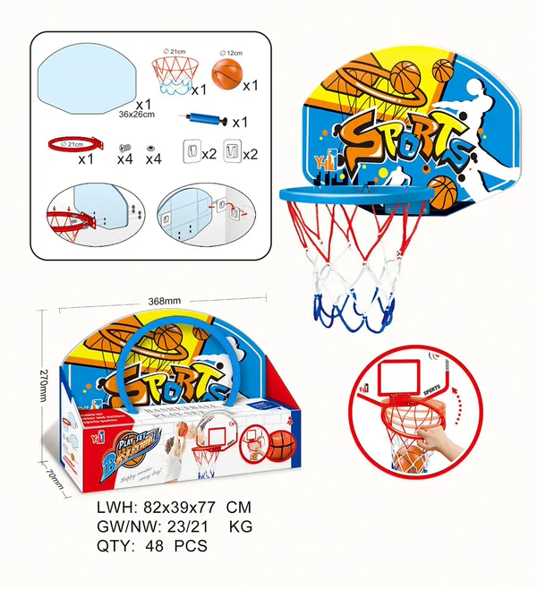 YR303674-Outdoor Toy Portable Plastic Basketball Hoop Board & Stand for Kids-Indo