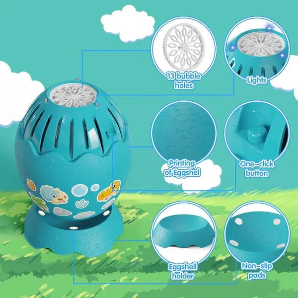 YR303097 Dinosaur Egg Machine Bubble Gun Automatic Bubble Maker for K