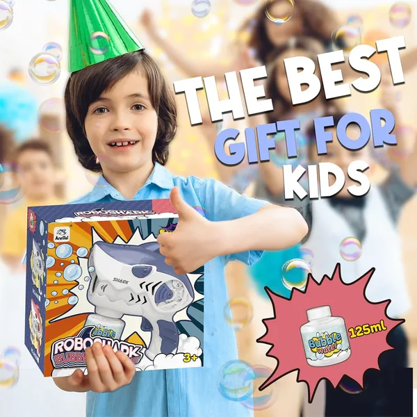 YR303462 Shark Machine Bubbles Gun for Kids Bubble Maker Blower Outdo