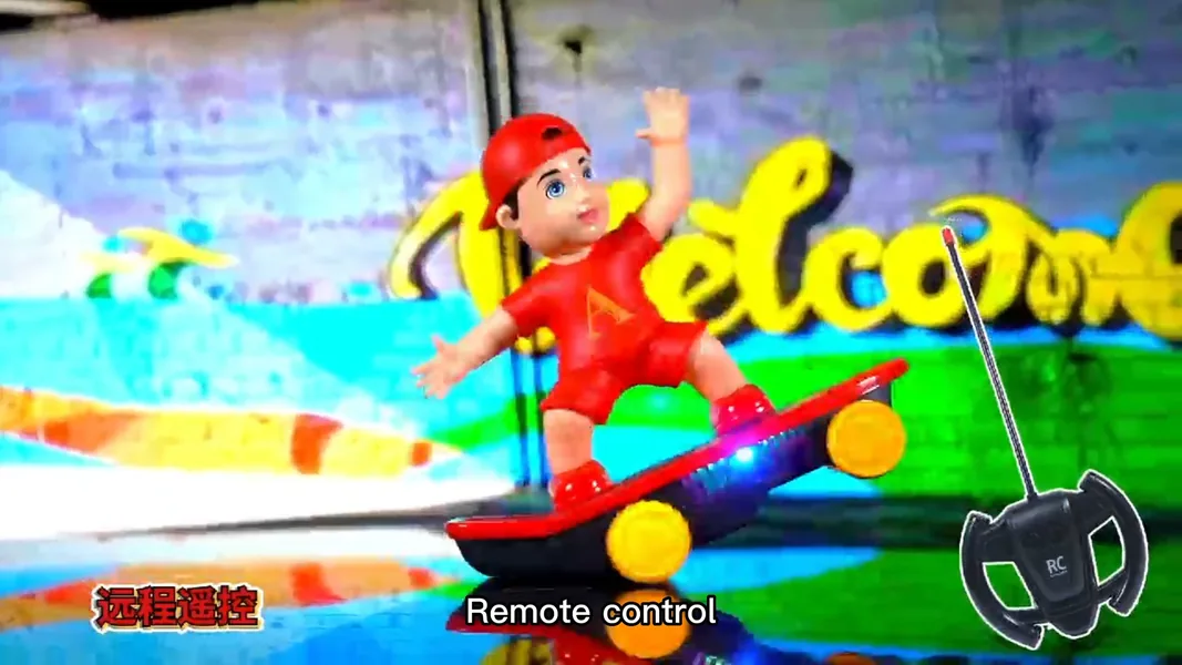 YR272704 Remote Control Car with Scooter, Light & Music, 360 Stunt Rc
