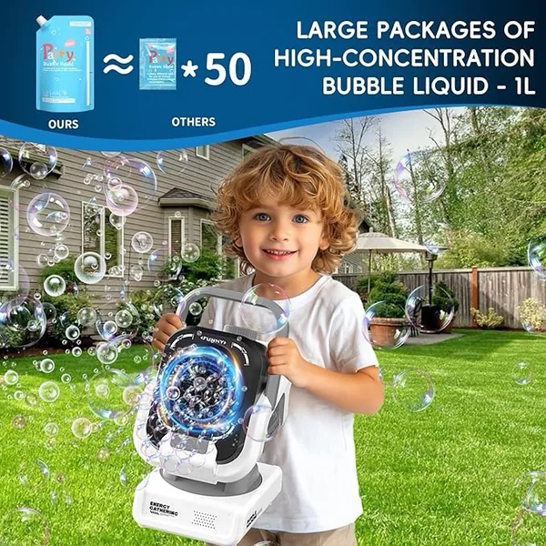 YR305919 Bigger Bubble Machine for Kids with Music Light-up Toys Mach